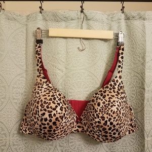 Lane Bryant Cacique 44D Leopard Tshirt Bra